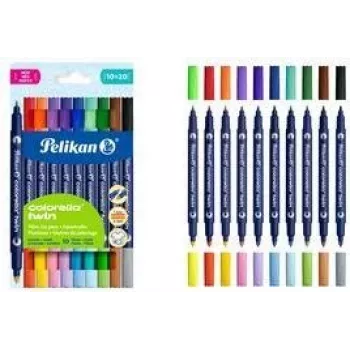 Feutres Pelikan Colorella Twin, couleurs assorties, 10 pièces