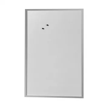 Tableau blanc magnétique herlitz 60 x 80 cm, acier laqué blanc, cadre en bois argenté