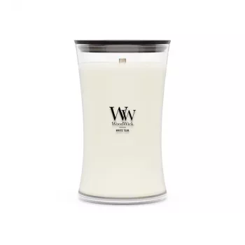Bougie WoodWick White Teak, grande, 610 g