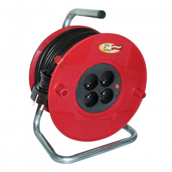 Enrouleur de câble Brennenstuhl Akyga AK-CR-08, 4 prises, IP20, 25 m, rouge