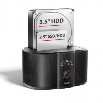 Axagon ADSA-SC docking station for 2.5/3.5-inch SATA drives, USB-C 5 Gbps, with cloning function