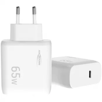 Chargeur USB Ansmann Home Charger HC165PD, 1x USB-C, PPS, PD, Quick Charge, 65 W, blanc