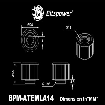 Bitspower Artemis BPM-ATEMLA14-SL Advanced Multi-Link for 14 mm outer diameter, sandblasted silver