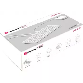 Kit de bureau Raspberry Pi 500 DE, disposition allemande (DE), blanc/rose, SC1286