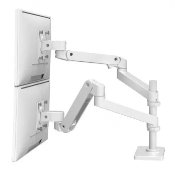Kit de fixation Ergotron LX Pro (bras double articulé), modulaire, pour 2 écrans LCD, pince C plate, blanc, jusqu'à 24 inch