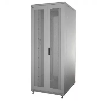 Armoire réseau 19 pouces IT-BUDGET SRK 90ITB19SRK4268DTGN, 42 U, 600x800 mm, doubles portes perforées avant et arrière, en kit, gris clair