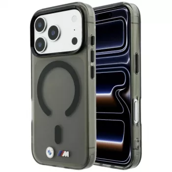 Coque de smartphone MagSafe BMW M IML Frosted Metal Logo & Trims pour iPhone 18 Pro Max / 17 Pro Max, noir