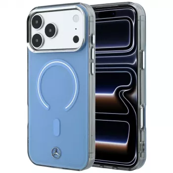 Étui pour smartphone MagSafe Mercedes Double Layer Iconic Logo pour iPhone 18 Pro Max / 17 Pro Max, bleu