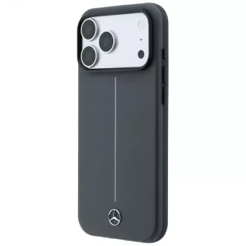 Mercedes Mer008907 Leather Semi Wrap with Iconic Line MagSafe case for iPhone 18 Pro / 17 Pro, anthracite