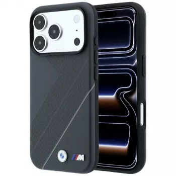 Coque MagSafe BMW M Tire Track with Silver Line pour iPhone 18 Pro / 17 Pro, anthracite