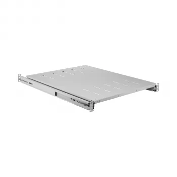EFB Elektronik 691651NAGR.68 19″ 1U pull-out shelf, installation depth 378–612 mm, 30 kg, RAL 7035