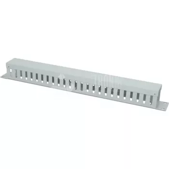Panneau de guidage de câbles 1U 19 pouces 1HE avec couvercle Wirewin KRP, gris RAL7035