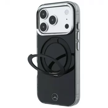 Mercedes Ring Stand Iconic Logo case, MagSafe, for iPhone 18 Pro / 17 Pro, black