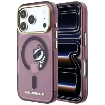 Coque Karl Lagerfeld Peekaboo Logo, MagSafe, pour iPhone 18 Pro Max / 17 Pro Max, bordeaux