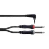 Adaptateur audio en Y Cordial 14868, 1x jack 3,5 mm mâle vers 2x jack 6,3 mm mâle (mono), 3 m, noir