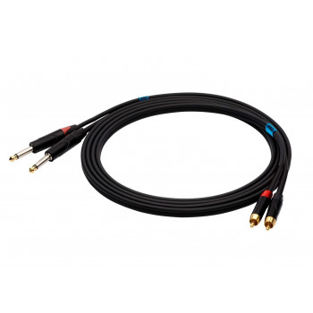 SSQ RCAJM2 SS-1428 audio cable, 2x RCA – 2x 6.3 mm mono jack, 2 m, black