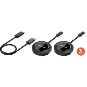 Ensemble de présentation HDMI sans fil Manhattan 154598 1080p avec 2 émetteurs USB-C, noir