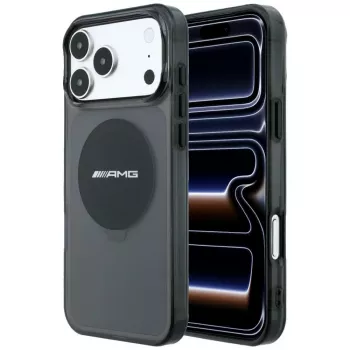 Mercedes AMG00131 smartphone case for iPhone 18 Pro Max / 17 Pro Max, IML Transparent Bicolor Block, MagSafe, black
