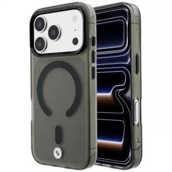 Coque BMW BMW001310 pour iPhone 18 Pro / 17 Pro, M IML Frosted Metal Logo & Trims, MagSafe, noire