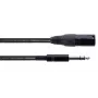Câble audio Cordial EM 0,5 MV [1x fiche XLR 3 broches – 1x fiche jack 6,3 mm (stéréo)], 0,50 m, noir