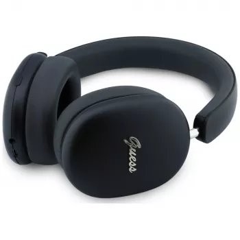 Guess GUE005823 casque supra-auriculaire, Metallic Effect Metal Script Logo, Bluetooth, ENC, noir