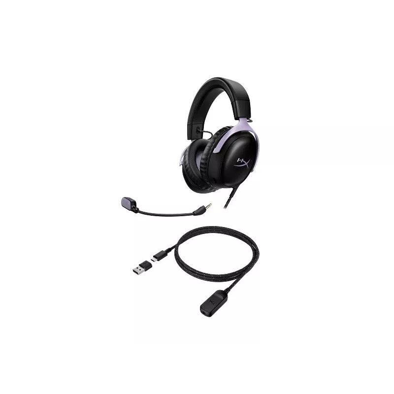 Casque gaming HyperX Cloud III, noir et lavande