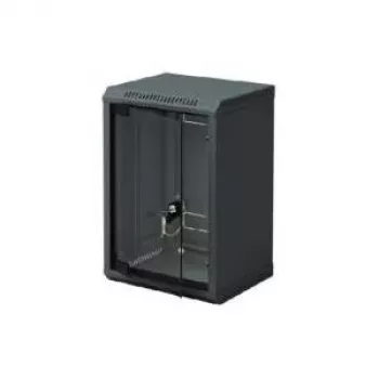 Armoire murale 10 pouces Triton RBA-09-AS3-BAX-C1, monobloc, 9U, 300 mm, porte vitrée, noir RAL 9005