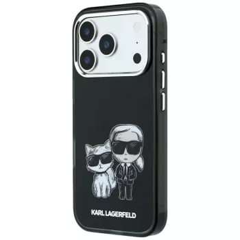 Coque MagSafe Karl Lagerfeld KF003184 Smooth Karl & Choupette Bodies Sketch pour iPhone 18 Pro Max / 17 Pro Max, noir