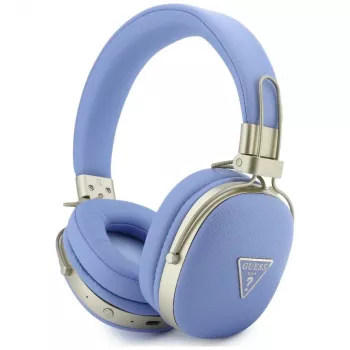 Casque Bluetooth ENC Guess Grained Triangle Gold Logo, bleu