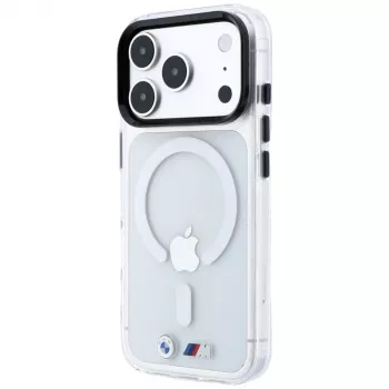 Coque MagSafe BMW M IML Glossy Metal Logo & Trims pour iPhone 18 Pro Max / 17 Pro Max, transparent