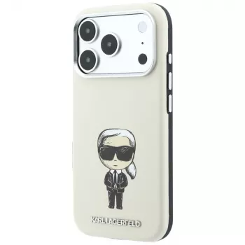 Coque MagSafe Karl Lagerfeld Smooth Ikonik Sketch pour iPhone 18 Pro Max / 17 Pro Max, beige