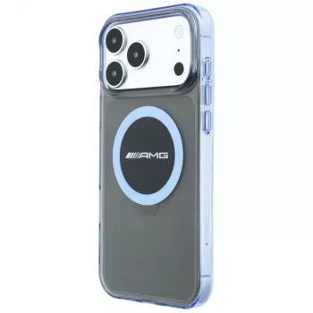 Mercedes AMG00121 AMG IML Transparent Bicolor Block MagSafe case for iPhone 18 Pro Max / 17 Pro Max, black/blue