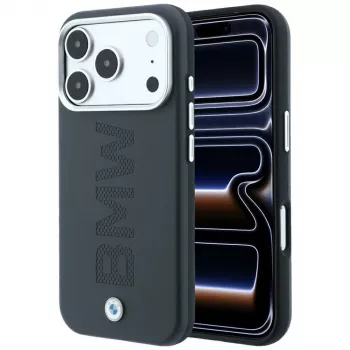 Coque MagSafe BMW Sign Centered Deboss pour iPhone 18 Pro Max / 17 Pro Max, grise