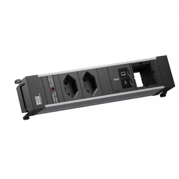 Multiprise encastrable Bachmann POWER FRAME M, 2x T13, 1x USB C/C 65 W, 1x CM