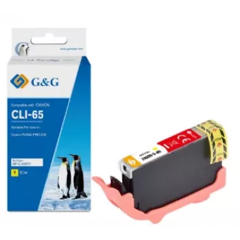 Cartouche d'encre G&G compatible avec Canon CLI-65Y (12,7 ml), jaune