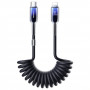 Câble spiralé USB-C - Lightning Joyroom S-A43 Crystal-Clear Series, 30 W, 1,5 m, noir