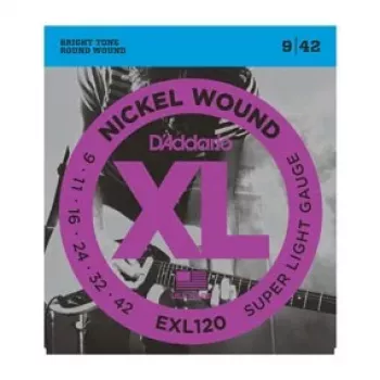 Cordes pour guitare électrique D'Addario EXL120 Super Light, 9-42