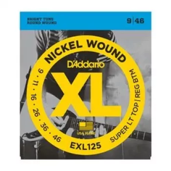 Cordes pour guitare électrique D'Addario EXL125 XL Nickel Round Wound, 9-46