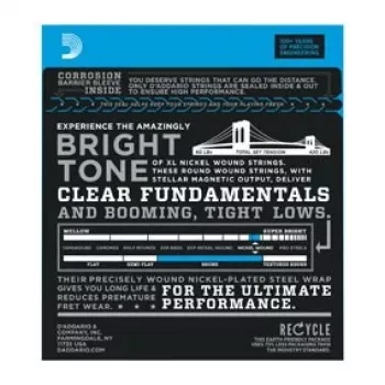 Cordes pour guitare basse D'Addario EXL165, Regular Light 45–105