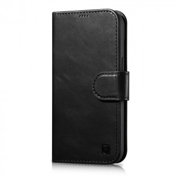 iCarer Oil Wax Wallet Case 2in1 leather flip case for iPhone 14 Plus, Anti-RFID, black (WMI14220723-BK)
