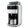 Machine à café filtre avec broyeur Medion MD 19911, carafe thermos, 1000 W, argent/noir