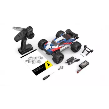 Truggy brushless Amewi Hyper Go Truggy V2 4WD, 1:16, RTR, bleu/rouge