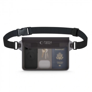 Tech-Protect UWP10 pochette étanche universelle, noir/transparent