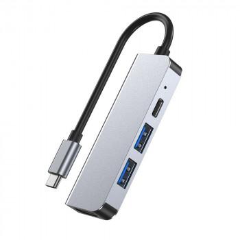 Tech-Protect V2 4-in-1 USB-C hub, grey