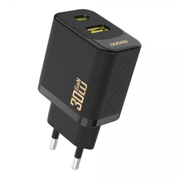 Chargeur mural Dudao A27TEU PD 30 W GaN, USB-A + USB-C, noir