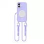 Coque Tech-Protect Magnecklace MagSafe avec dragonne pour Apple iPhone 16, violette