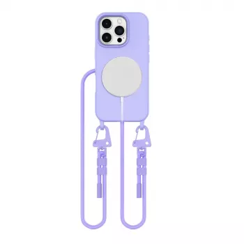 Coque MagSafe Tech-Protect Magnecklace avec cordon pour Apple iPhone 16, violet