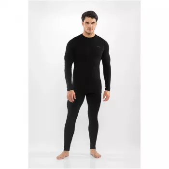 Ensemble sous-vêtements techniques en mérinos Viking Meriboo Man Set pour homme, noir, L