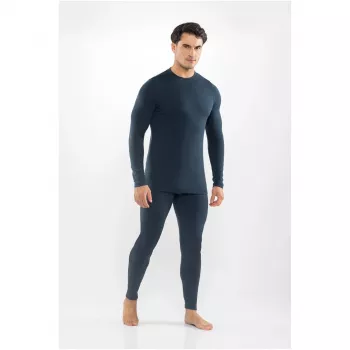 Ensemble sous-vêtements techniques en mérinos Viking Meriboo Man Set pour homme, marine, L