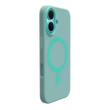 Coque en silicone MagSafe Puro Daylight pour iPhone 16, verte